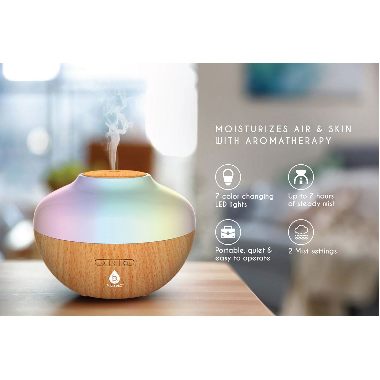 Pursonic Aromatherapy Diffuser & Essential Oil Set